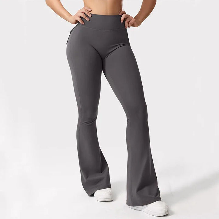 Myke, stretchrike dameleggings med høy midje og lommer, gir maksimal komfort under yoga og trening.