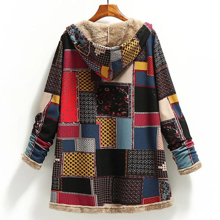 Komfortabel vintage lang hettejakke for kvinner. Ideell casual høst/vinterjakke.