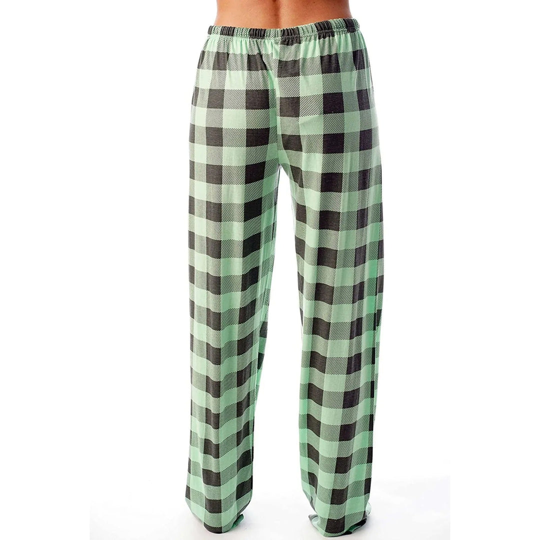 Pyjamasbukse for kvinner, rutete og myk, ideell for avslappende kvelder og sov. Komfortabel.