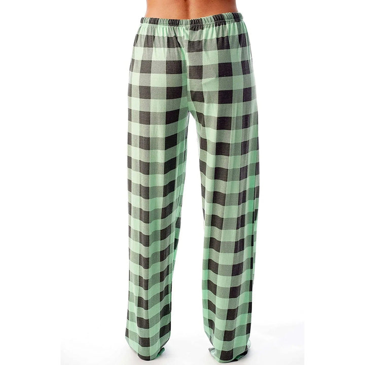 Pyjamasbukse for kvinner, rutete og myk, ideell for avslappende kvelder og sov. Komfortabel.