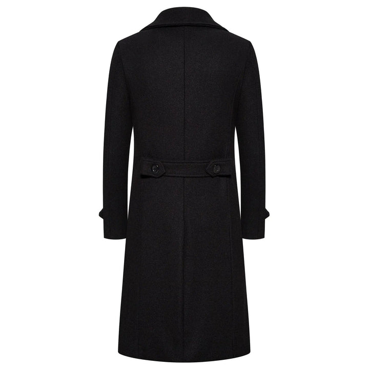 Svart slim fit trenchcoat for menn. Elegant klassisk design, perfekt yttertøy og vindjakke.
