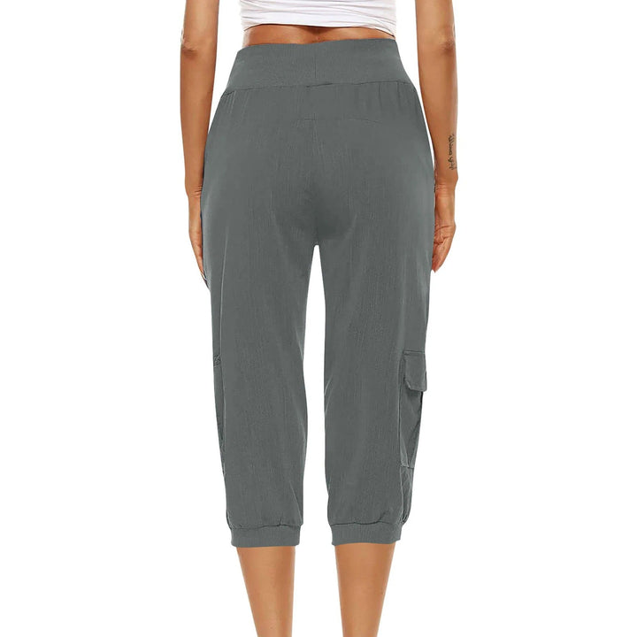 Dame fritidsbukse, cropped og med elastisk midje. Moderne design for en avslappet, men stilfull look.