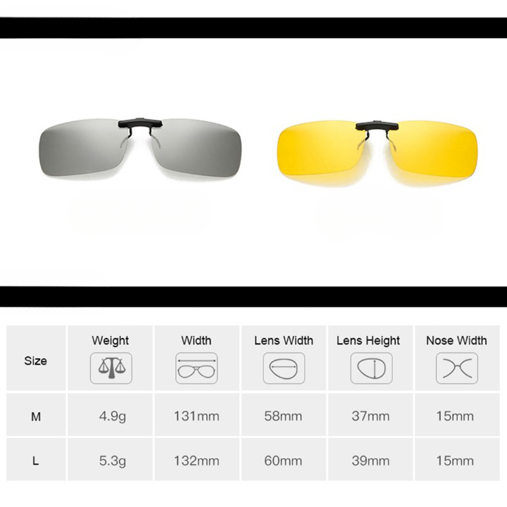 Klips-solbriller med nattsyn og fotokromisk funksjon, polariserte og unisex for komplett UV-beskyttelse.