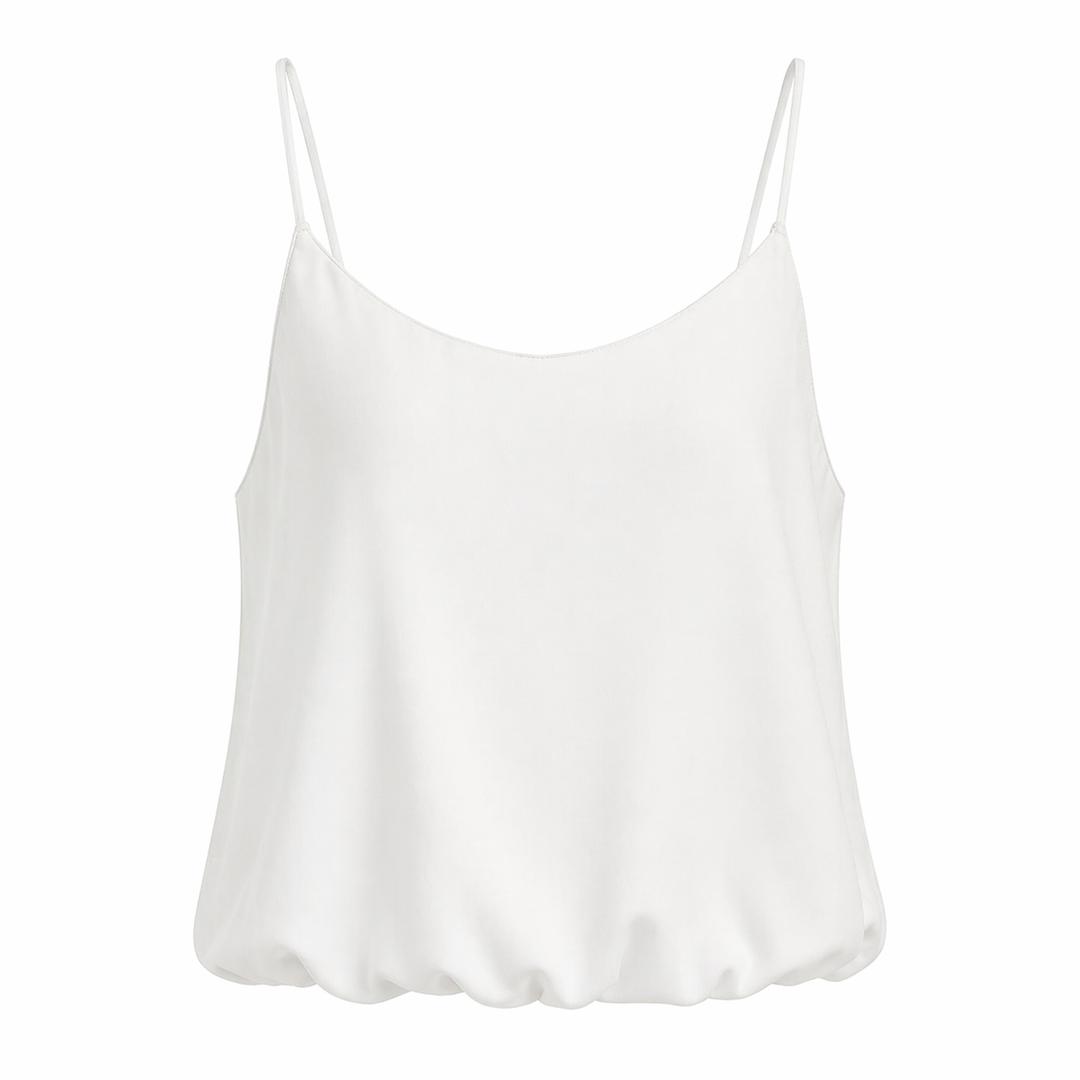 Allsidig camisoletopp til dame: elegant festtopp eller hverdagstopp med U-hals og spagettistropper.