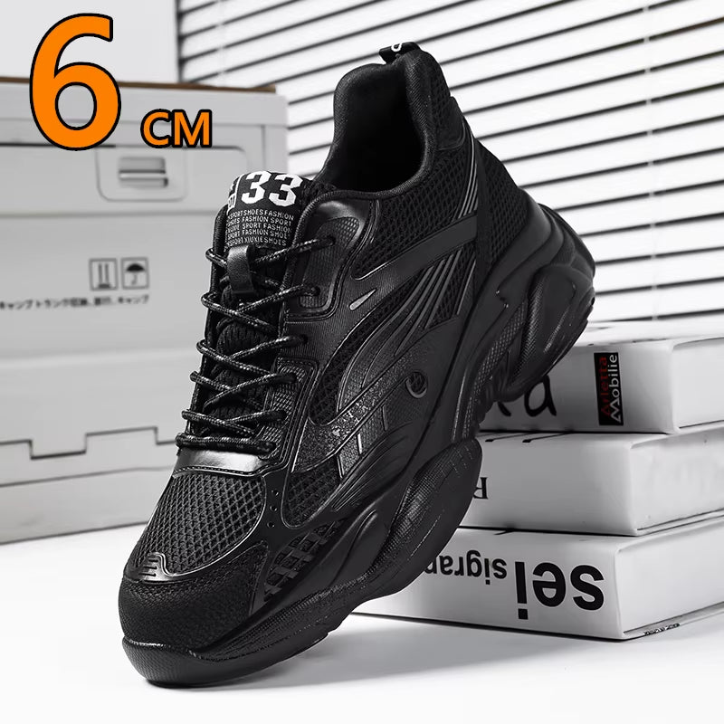 Sklisikre herresneakers med 6 cm skjult høydeøkning, gir sikkerhet og komfort hele dagen.