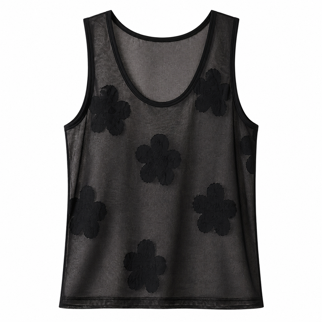 Myk og elegant dametopp, strikket camisole med U-hals. Perfekt som basic sommerplagg.
