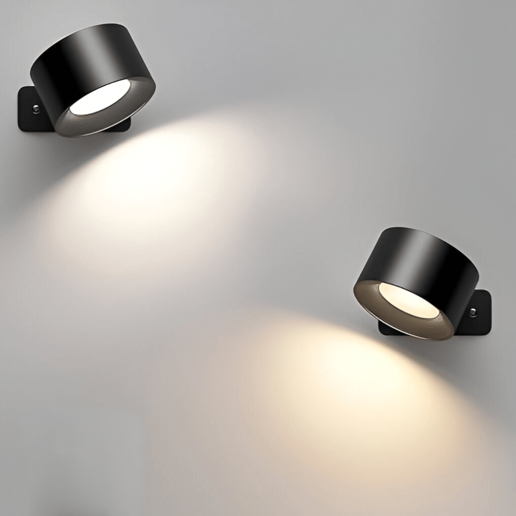 Moderne trådløs nattlampe, magnetisk festet. Fleksibel LED vegglampe for stilrent interiør og enkel belysning.