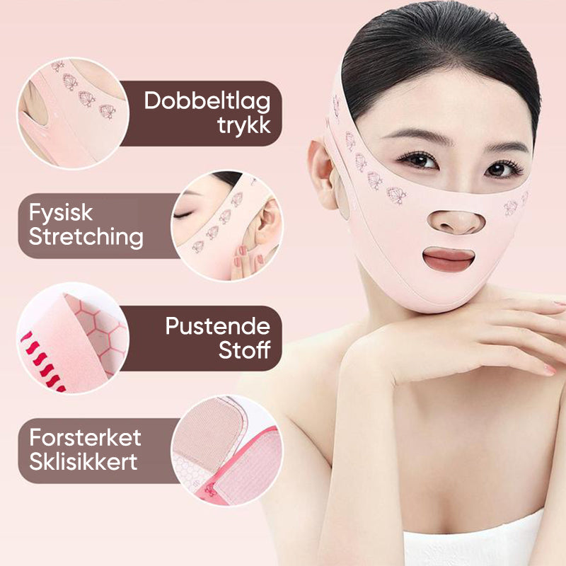 Effektiv V-form maske for strammere hud, ansiktsforming og hudpleie hjemme.