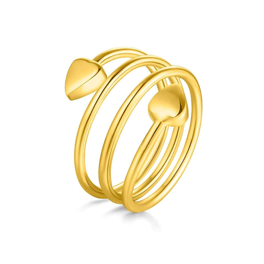 Mote smykke: Hjerteformet dame ring i rustfritt stål. Trendy tilbehør med magnet.
