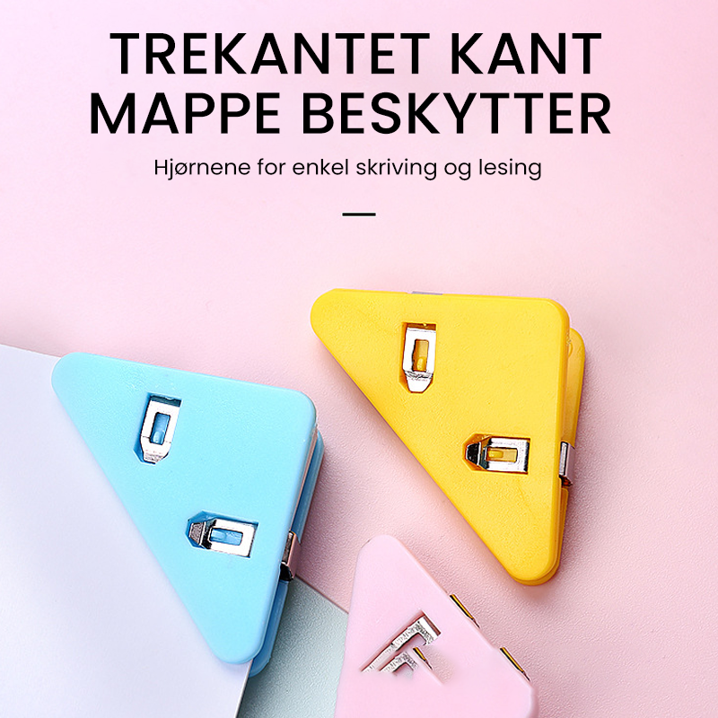 Effektivt verktøy for hjemmekontor: 5 trekantede papirklips for å holde dokumenter og notater organisert.