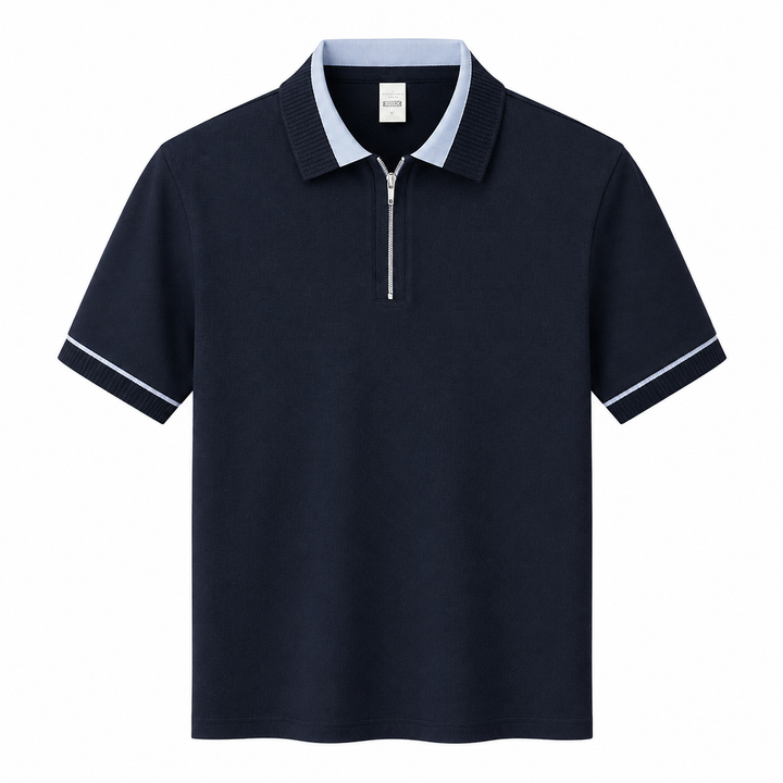 Komfortabel herre poloskjorte i tidløs stil. Ideell for business casual og sommerbruk.