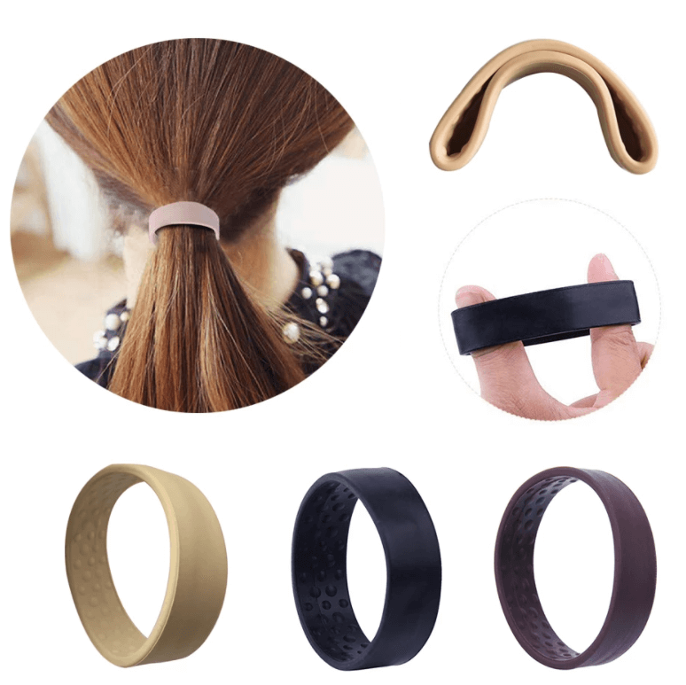 Silikonhårstrikk for volum og holdbar hestehale. Elastisk og skånsom damehårstrikk for hårstyling.
