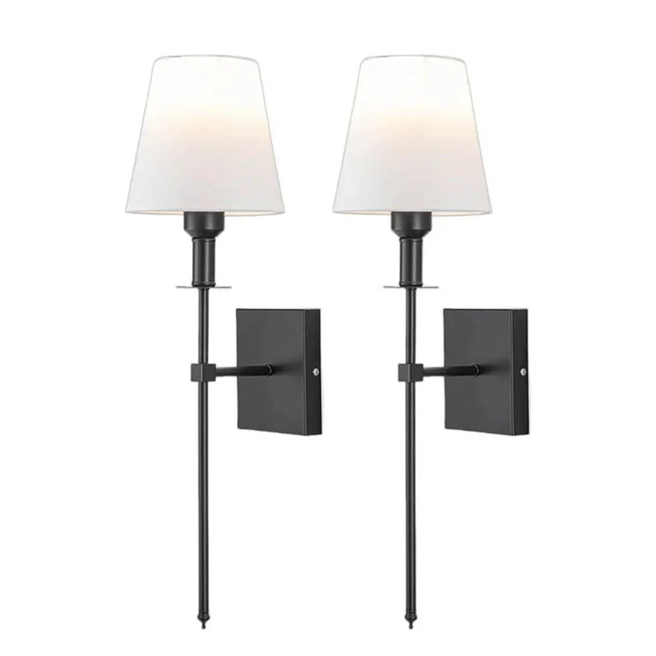 Elegant svart trådløs oppladbar LED-vegglampe med fjernkontroll (2-pk). Dekorativt stemningslys.