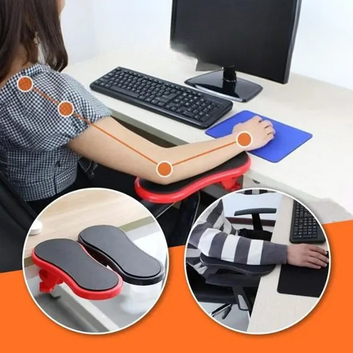 Ergonomisk armlene for skrivebord, forebygger smerter og fremmer bedre arbeidshelse og holdning.
