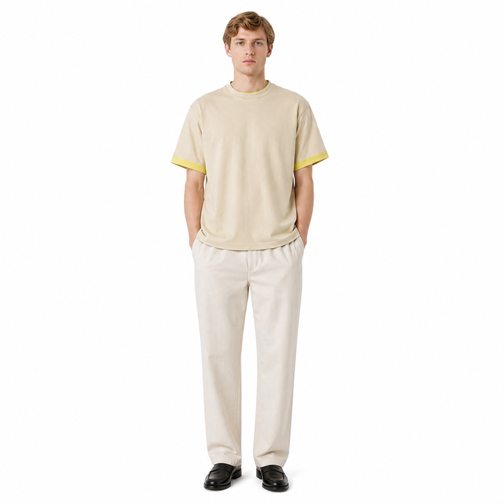 Oversized herre t-skjorte med drop shoulder og rund hals. Kraftig 260g premium bomull for komfortabel stil.