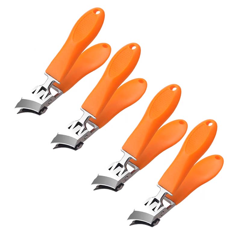 Reisevennlig negleklipper med bred kjeve og anti-sprut funksjon, perfekt for hygiene på farten.