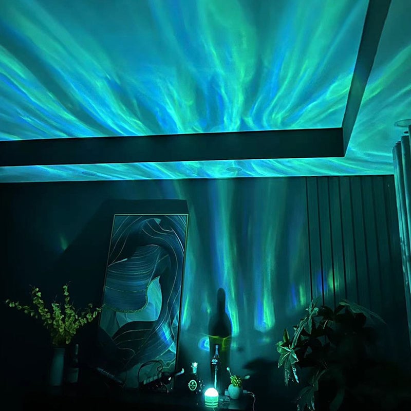 Opplev nordlys hjemme med denne projektorlampen som også har vannbølgeeffekt.