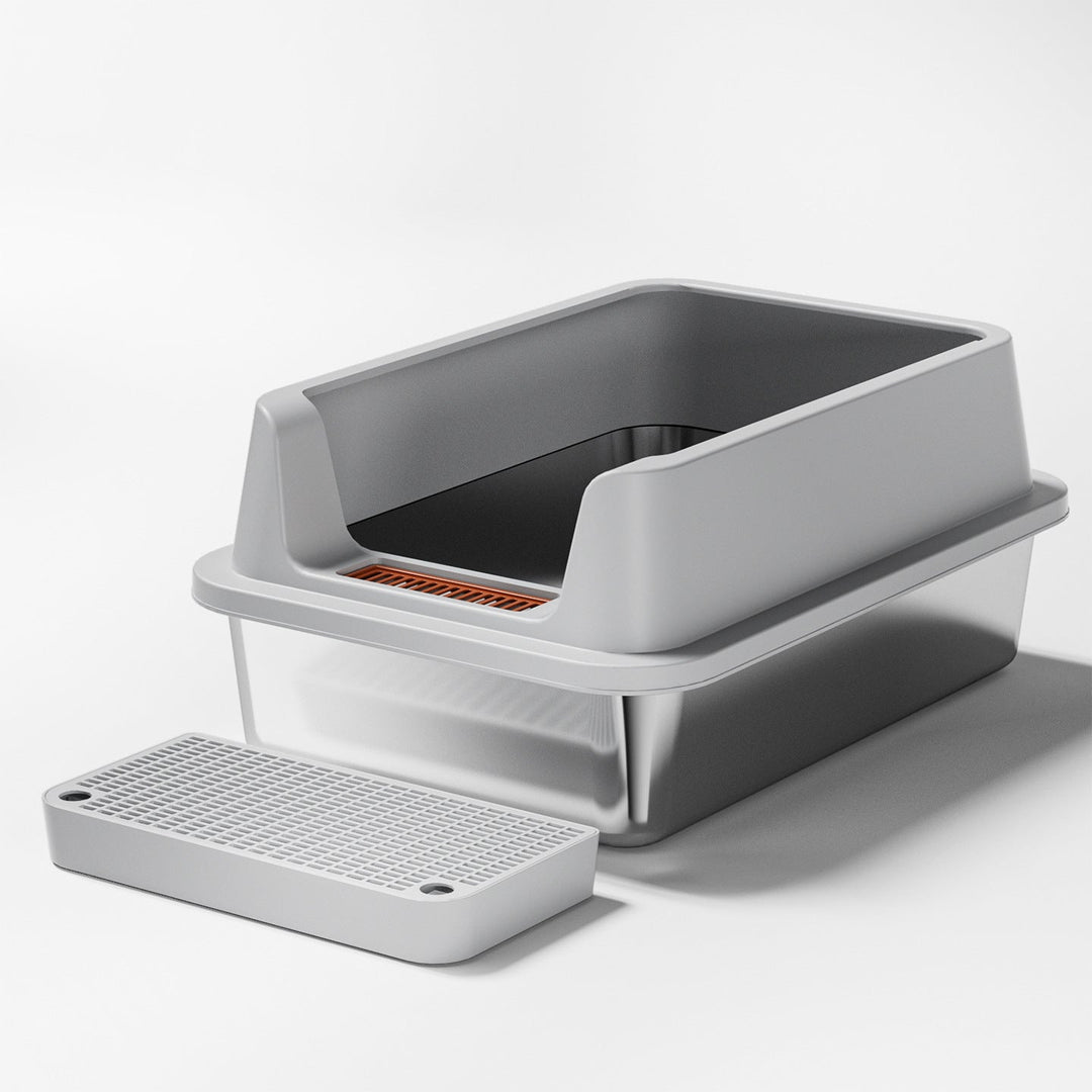 Moderne lukket kattebakke med luktkontroll. Hygienisk kattetoalett i et stilrent design for din katt.