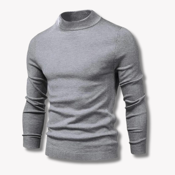 Varm og stilfull herregenser i ull. Komfortabel strikkegenser for kalde vinterdager. Slim fit.