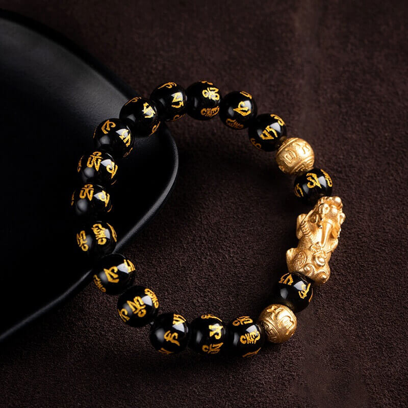 Unisex smykke: svart obsidian armbånd. Perfekt for energi, lykke og beskyttelse.