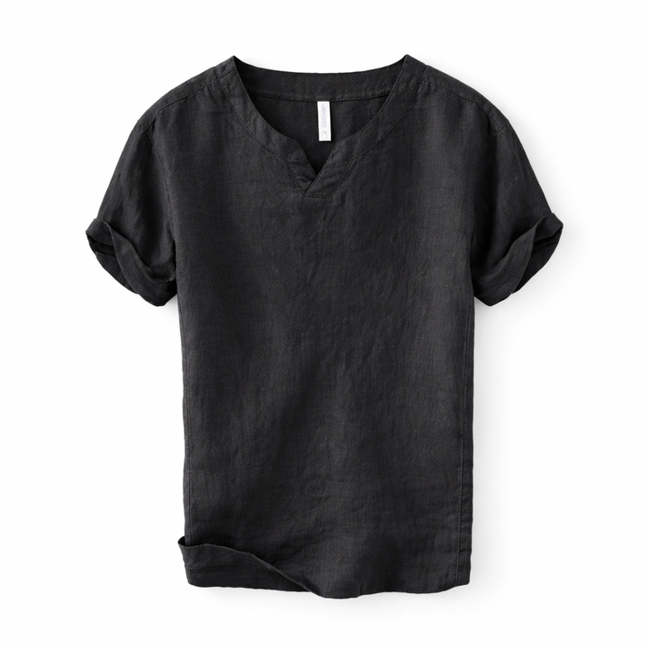 Elegant og casual herre t-skjorte i 100% lin. Gir optimal komfort og pusteevne om sommeren.