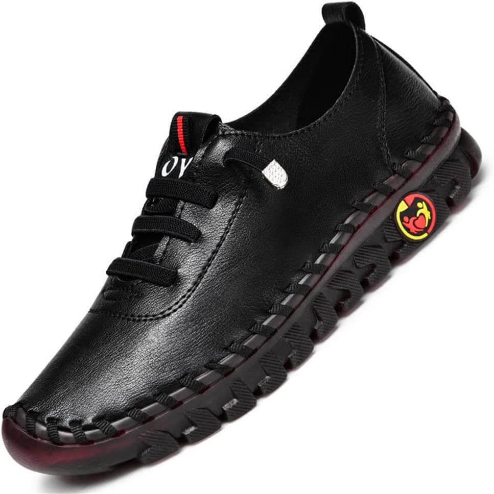 Komfortable svarte loafers for kvinner. Perfekt for smertelindring, med sklisikker såle og ortopedisk buestøtte.