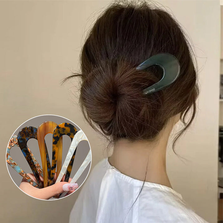 U-formet hårnål for kvinner, elegant og slitesterk hårpynt for chignon og oppsats.