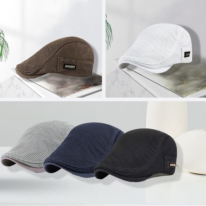 Herre sommer mesh caps, newsboy stil, lett solbeskyttelse og pustende tilbehør.