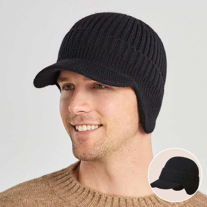 Komfortabel akryl strikket lue for unisex, med varm ørebeskyttelse for kalde dager.