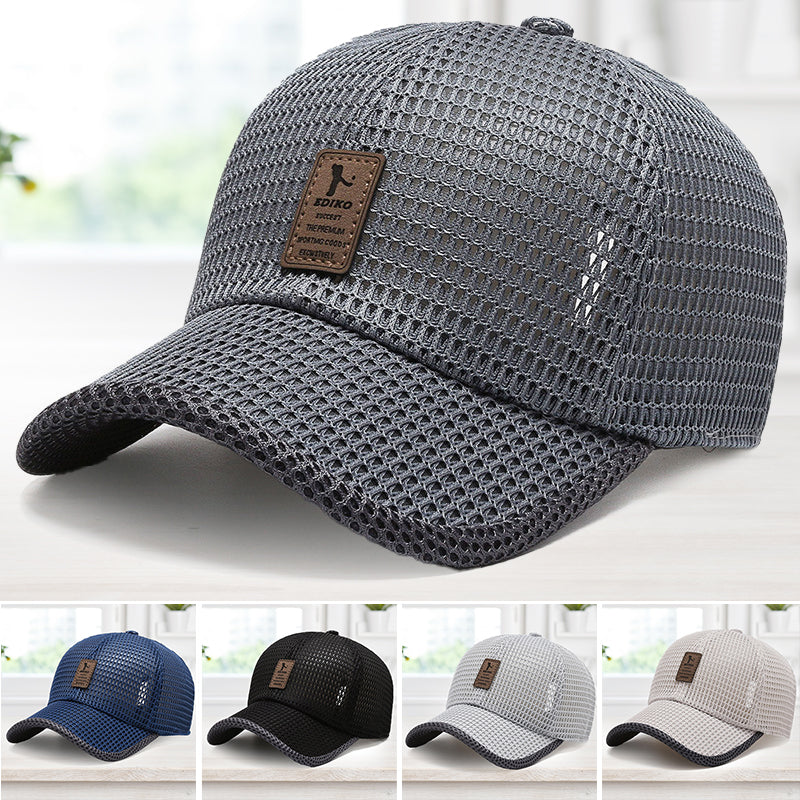 Pustende sommer baseballcaps i mesh. Unisex, hurtigtørkende for sport og fritid. Justerbar passform.