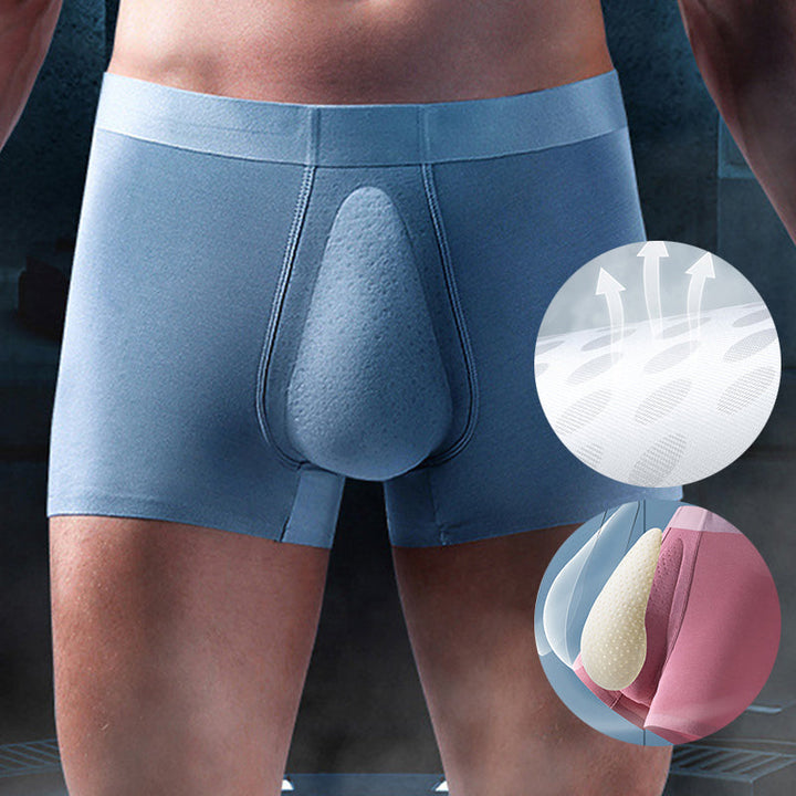 Komfortable herreboksershorts for menn; pustende design for friskhet og antignagsår-funksjon.