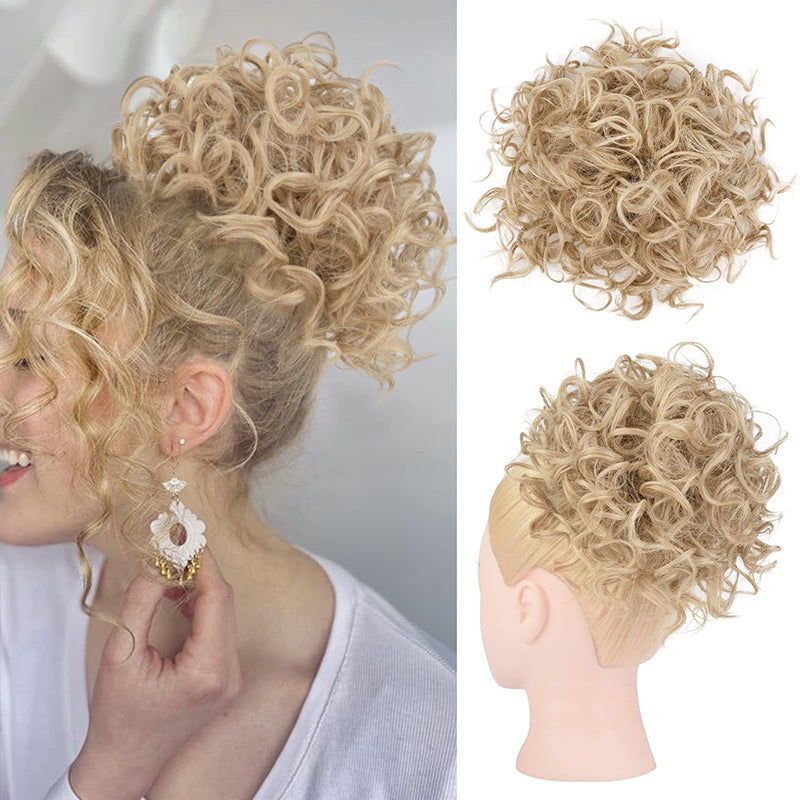 Elastisk krøllete hårbun med snøring, perfekt for rask og elegant updo.