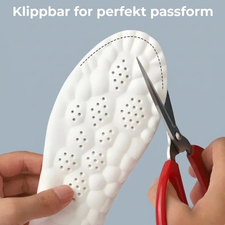 Ortopediske innleggssåler mot hælspore og fotsmerter, gir stabil støtte for alle sko.