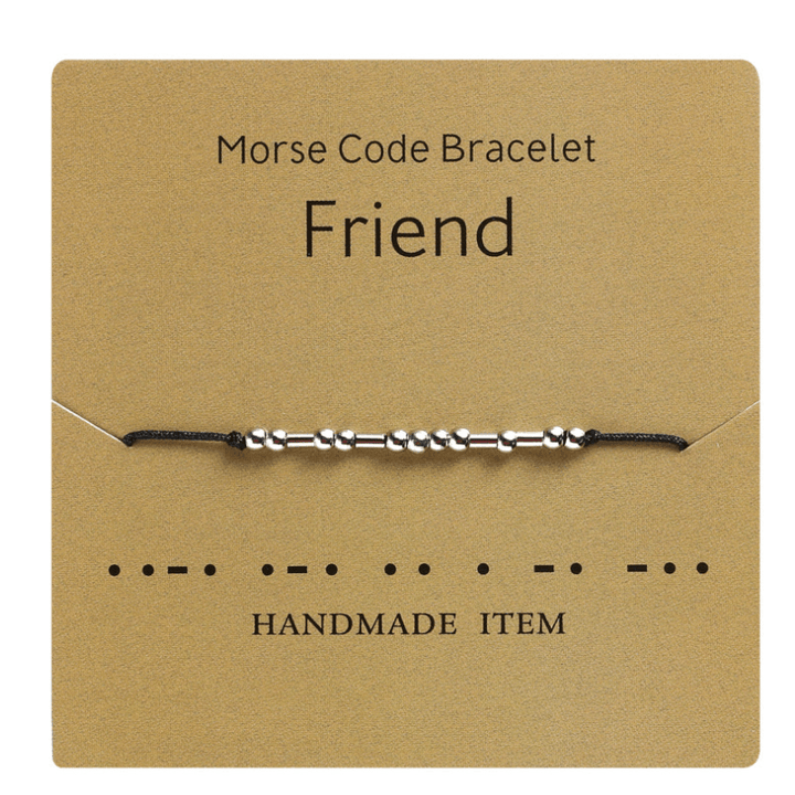 Stilig unisex armbånd med morsekode design, perfekt for et personlig uttrykk.