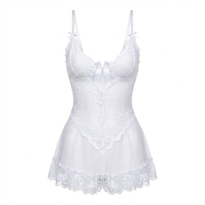 Luksuriøs blonde chemise, elegant design med g-streng og blonder.