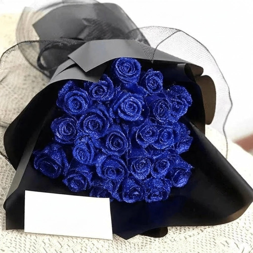 Evig glitrende rose i gaveeske, ideell for jubileum, valentinsdag og romantiske anledninger.