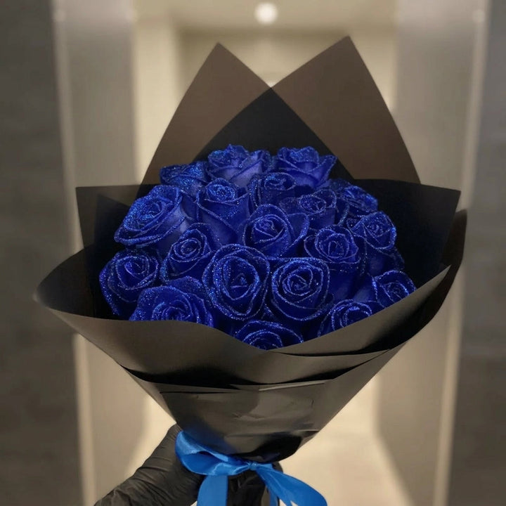 Elegant glitrende rose for hjemmeinnredning, en tidløs dekorasjon som uttrykker kjærlighet.