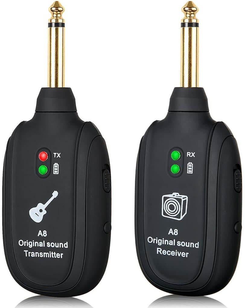 Allsidig trådløst gitarsystem, ideelt for kabelfri lydoverføring fra gitar til forsterker på alle scener.