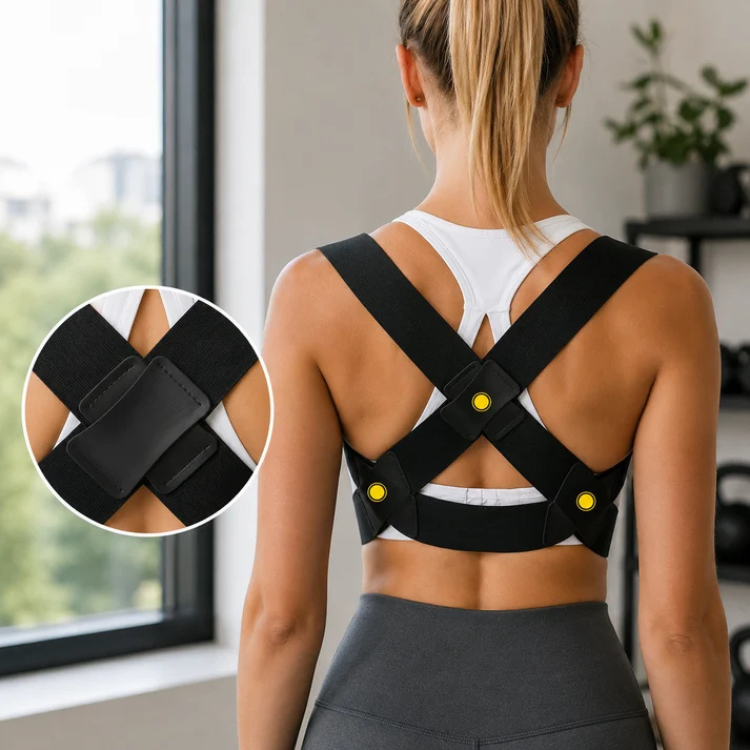 Holdningskorrektor for bedre ergonomi. Hjelper med å korrigere rygg og skulder for en sunnere holdning.