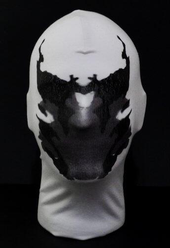 Unisex animert Rorschach maske med bevegelige blekkflekker. Skummel Halloween og cosplay kostyme.