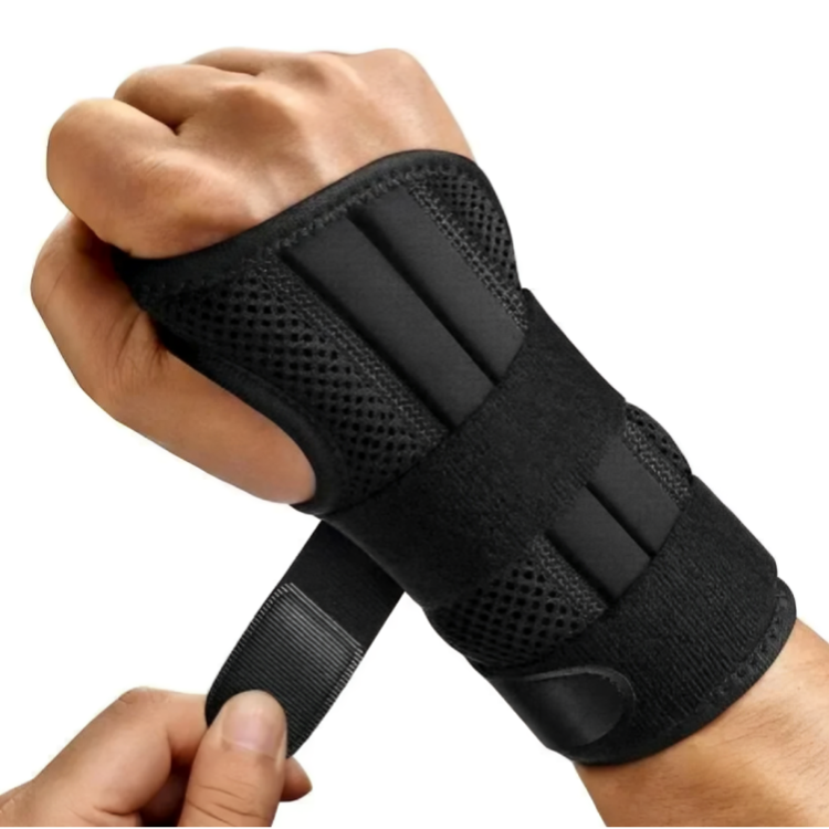 Premium håndleddsstøtte med stabiliserende skinne for smertelindring, rehabilitering og støtte ved trening.