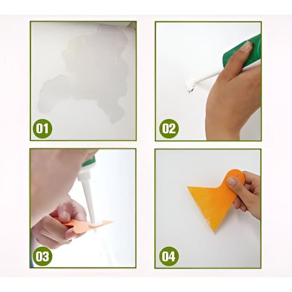 DIY veggfiks med reparasjonslim, gir enkle og profesjonelle resultater på sprekker og hull.