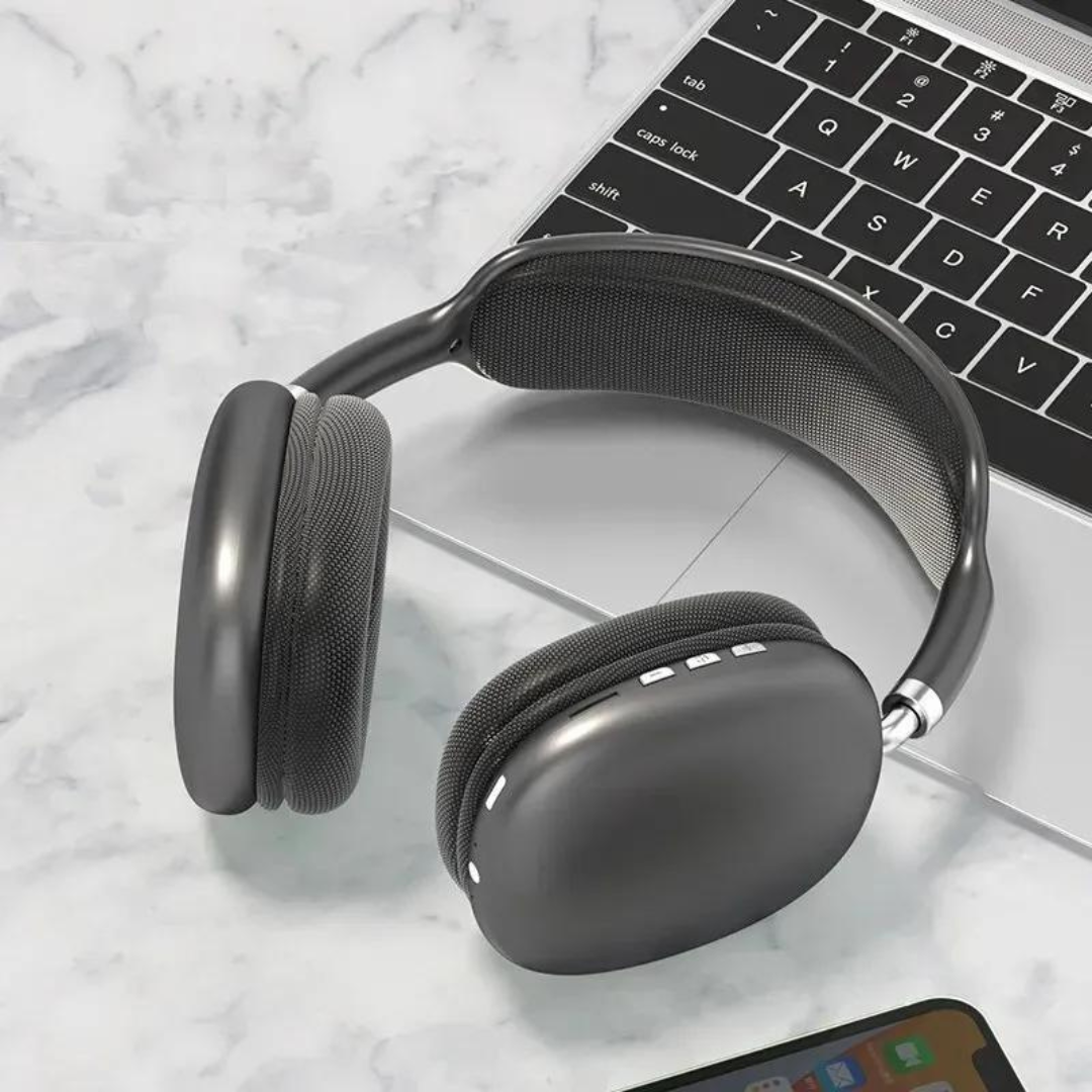 Moderne Bluetooth 5.0 over-ear hodetelefoner med lang batteritid og suveren krystallklar lydkvalitet.