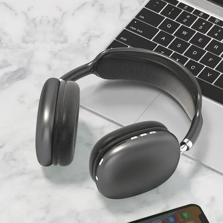 Moderne Bluetooth 5.0 over-ear hodetelefoner med lang batteritid og suveren krystallklar lydkvalitet.