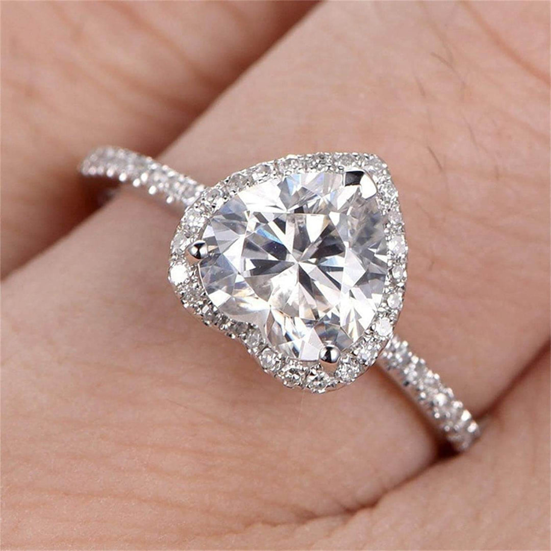 Bling hjertering for kvinner, med Cubic Zirconia og 925 sterling sølv. Evig kjærlighet.