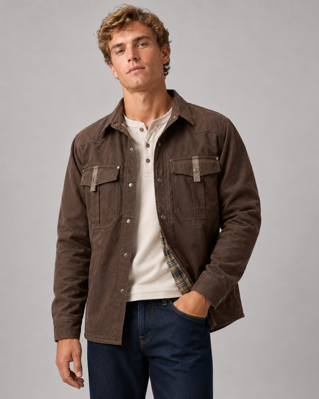 En herre flanellskjorte med fôr, praktisk og stilfull for menn som ønsker komfortabel casual stil.