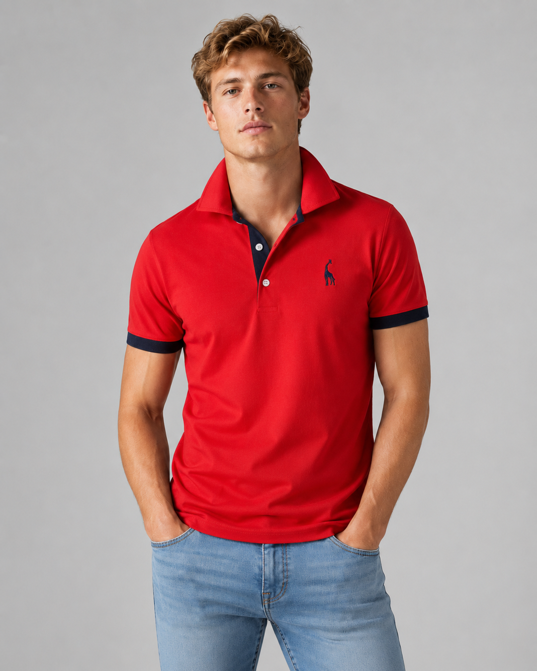 Svart herre polo skjorte, klassisk design med avslappet passform, et must i menns klær.
