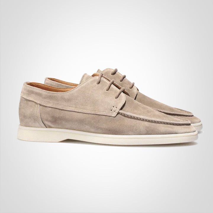 Blå herre hybrid Derby loafers. Elegante pensko og komfortable fritidssko med snøring for høst/vår.