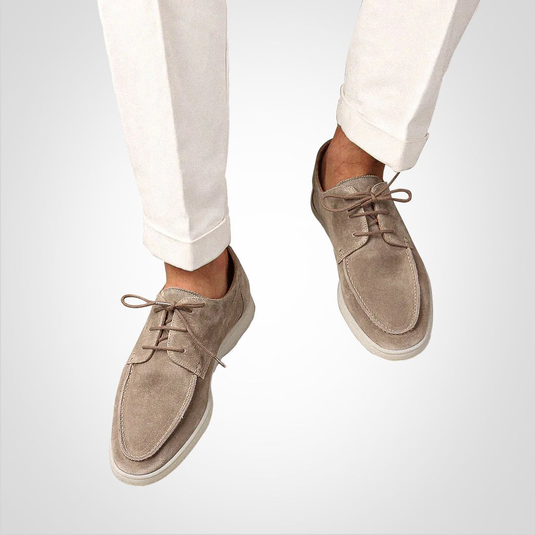 Stilige herre snøresko med loafer-komfort. Semsket look Derby sko, perfekte for sommer, vår og høst.