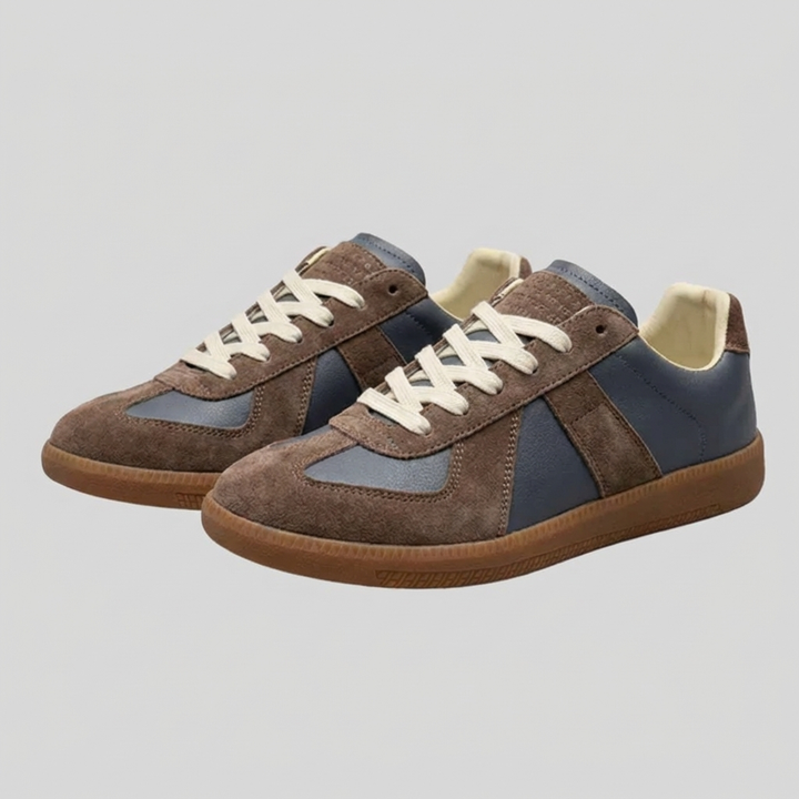 Komfortable plattformsneakers for menn. Svarte og grå retro sko som gir høyde til din streetwear-stil.